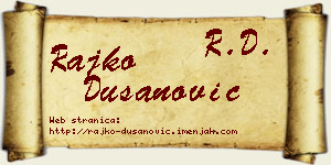 Rajko Dušanović vizit kartica